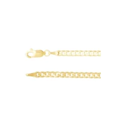 14K Yellow 3 mm Curb 7" Chain