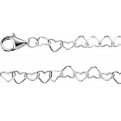 Sterling Silver 4.5 mm Heart 18" Chain
