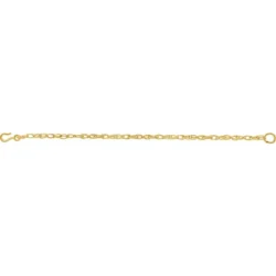 14K Yellow Gold-Filled 3" Hook & Eye Wheat Safety Chain