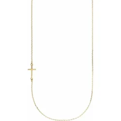 Off-Center Sideways Cross 16" Necklace