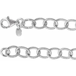 Sterling Silver Knurled Cable 18" Chain