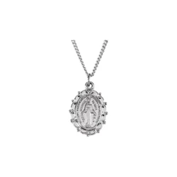 Sterling Silver 13x11 mm Miraculous Medal 18" Necklace