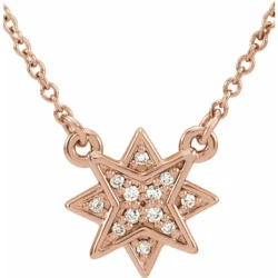 .04 CTW Natural Diamond Star 16-18" Necklace