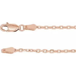 14K Yellow 2 mm Diamond-Cut Cable 18" Chain