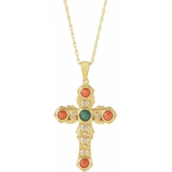 Vintage-Inspired Cabochon Cross 18" Necklace Mounting