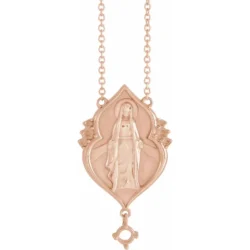.08 CTW Natural Diamond Miraculous Mary 16" Necklace