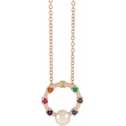 Akoya Cultured Pearl Hold You Forever® Rainbow Baby 18" Necklace