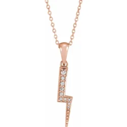 .08 CTW Natural Diamond Lightning Bolt 16-18" Necklace