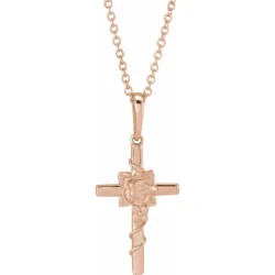 Floral Cross 16-18" Necklace