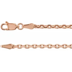 14K Yellow 2.5 mm Diamond-Cut Cable 16" Chain